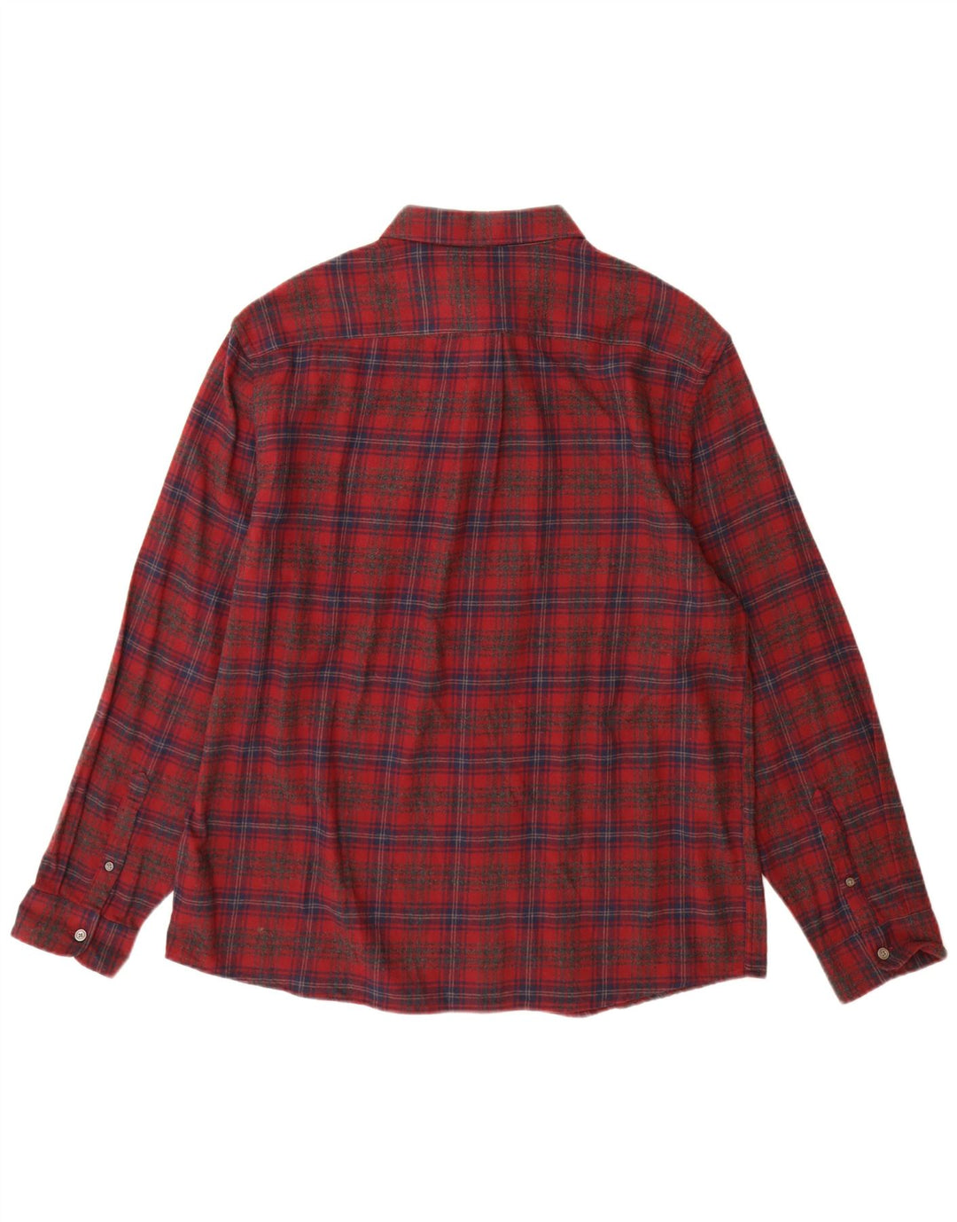 Camicia da uomo in flanella vestibilità regolare Marks & Spencer XL in cotone a quadri rossi