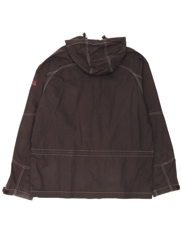 Giacca antipioggia con cappuccio da uomo Tommy Hilfiger UK 42 XL cotone nero
