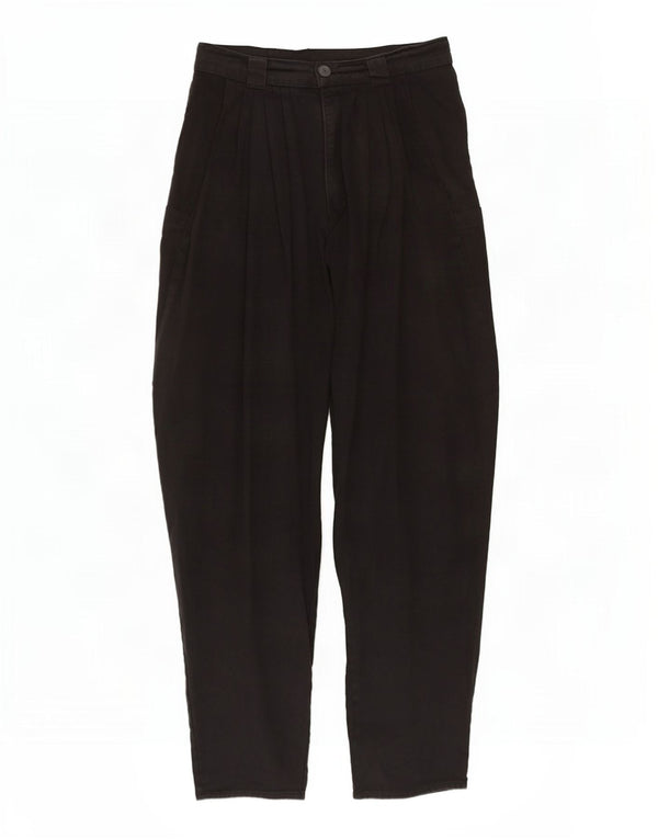 Pantaloni cargo larghi a vita alta vintage da donna W28 L30 neri