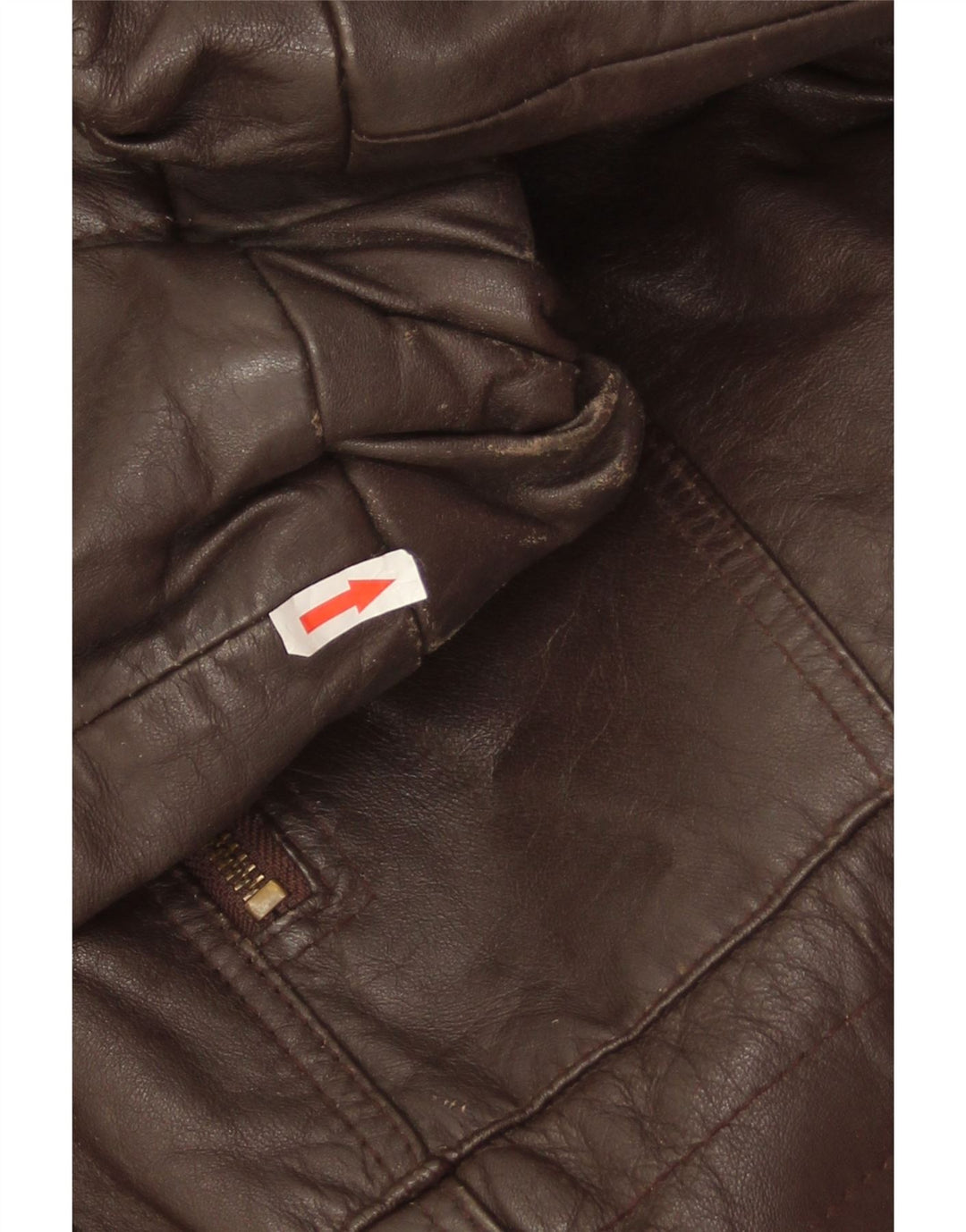 Giacca in pelle vintage da uomo UK 38 in pelle marrone medio