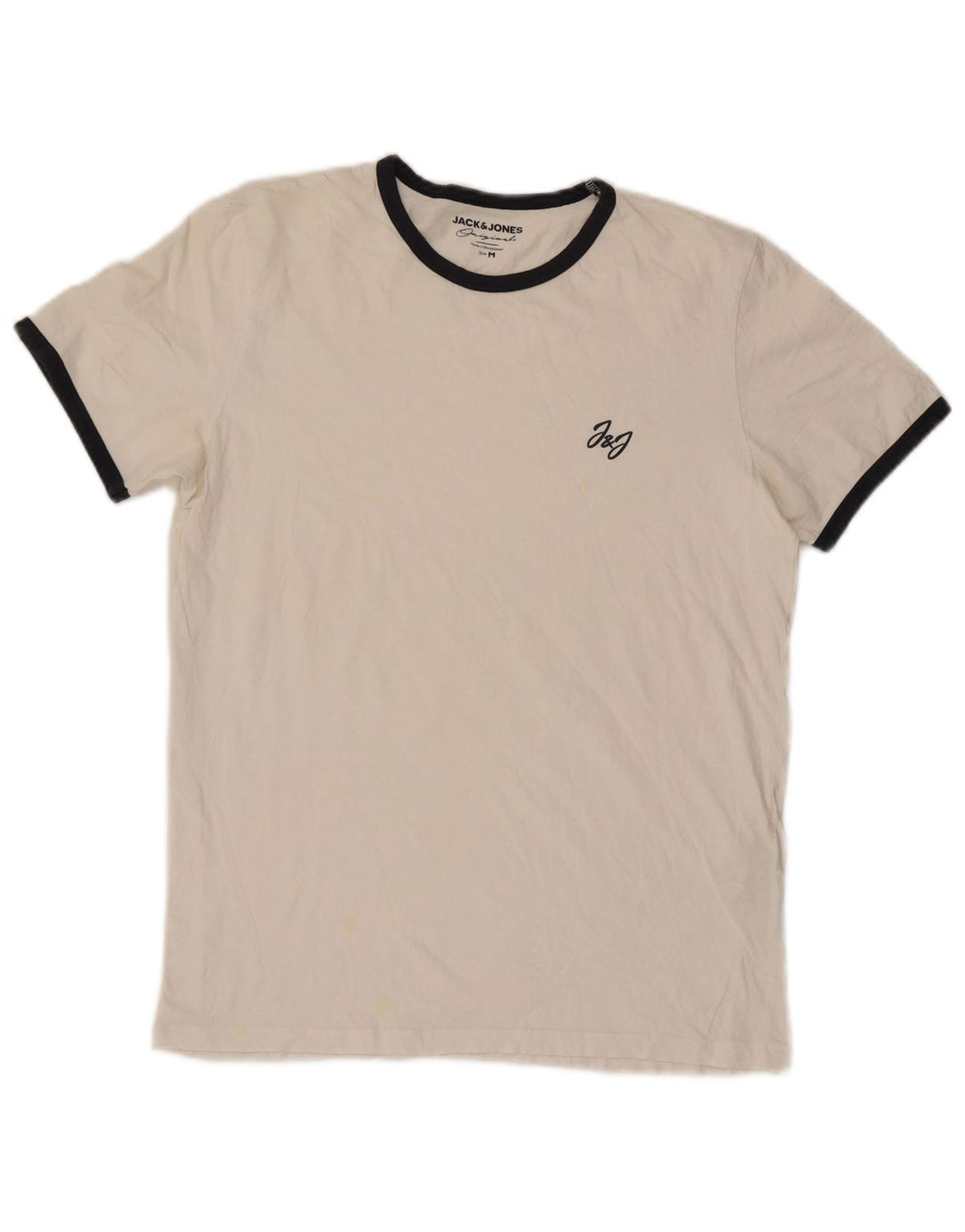 Jack & Jones T-shirt da uomo Top in cotone a righe bianche medie