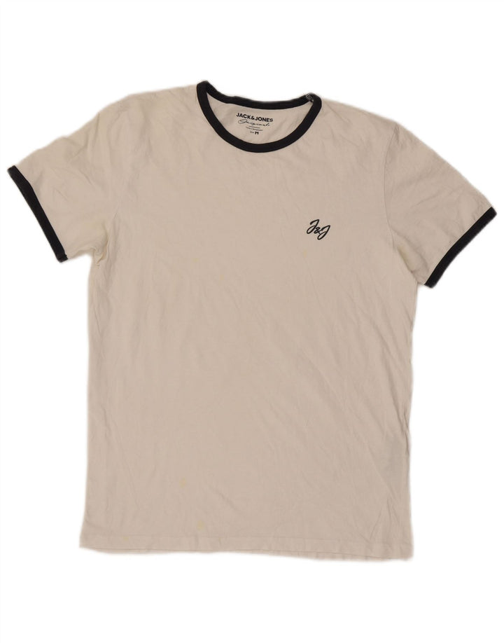 Jack & Jones T-shirt da uomo Top in cotone a righe bianche medie