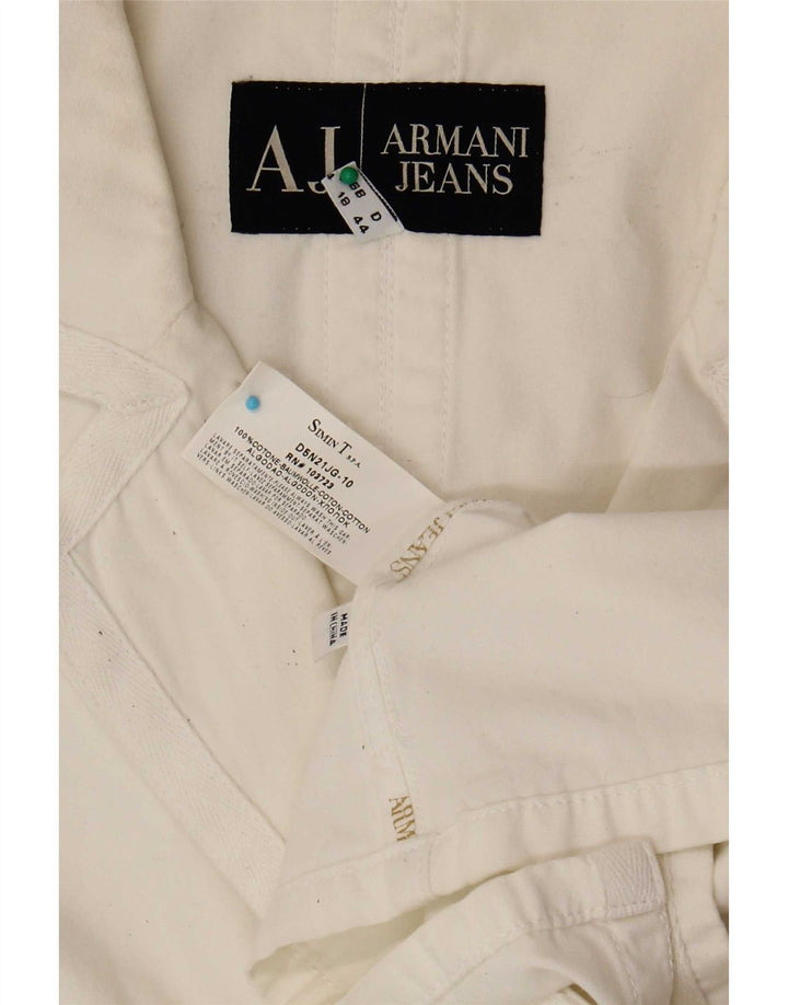 Giacca blazer da donna a 3 bottoni Armani Jeans UK 18 XL cotone bianco