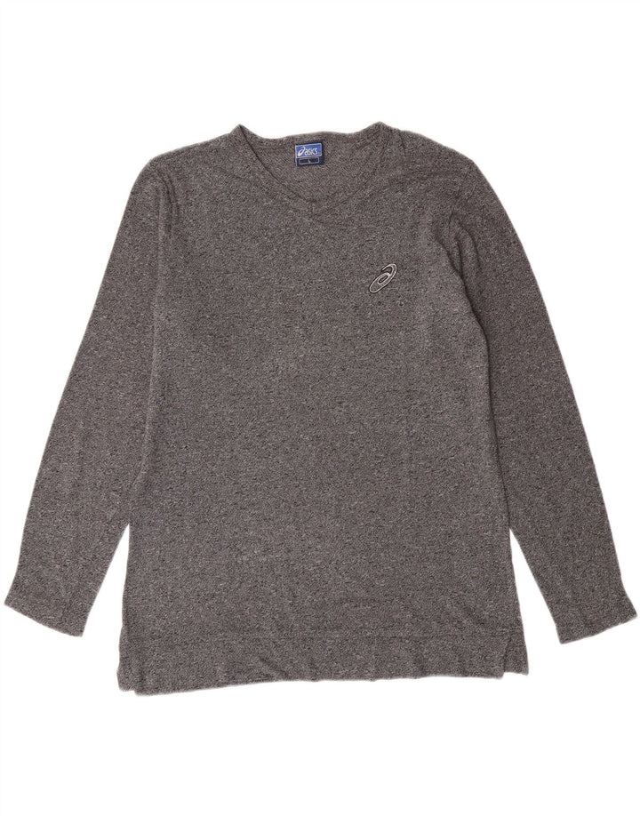 ASICS Womens Top Long Sleeve UK 16 Large Grey Flecked