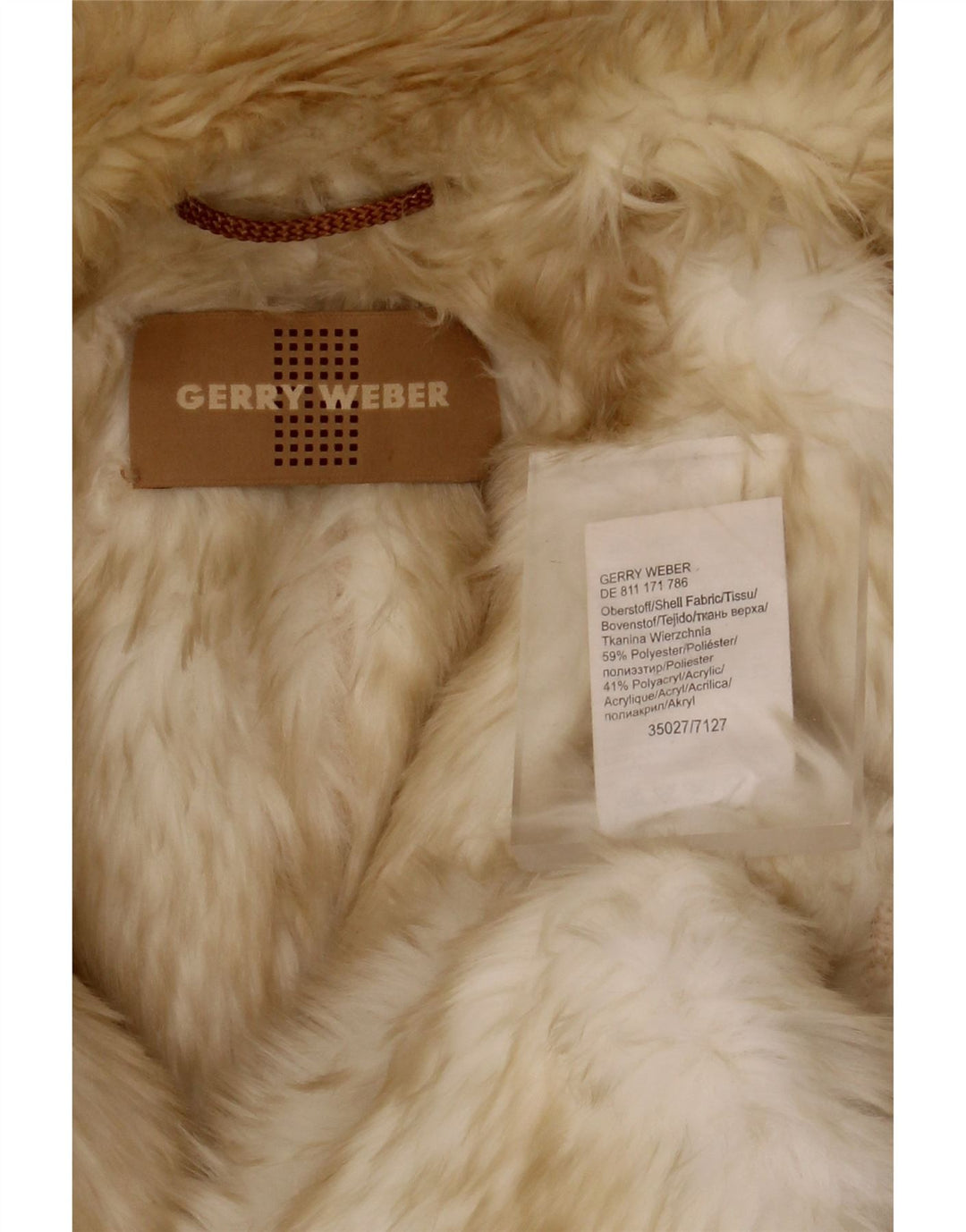 Gerry Weber Cappotto oversize in sherpa da donna UK 12 Poliestere beige medio