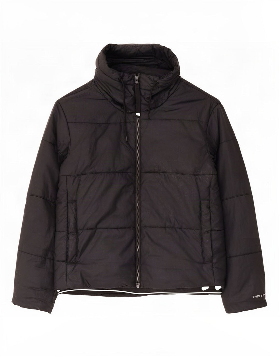 Giacca imbottita oversize con cappuccio Nike Therma-Fit da donna UK 14 media nera