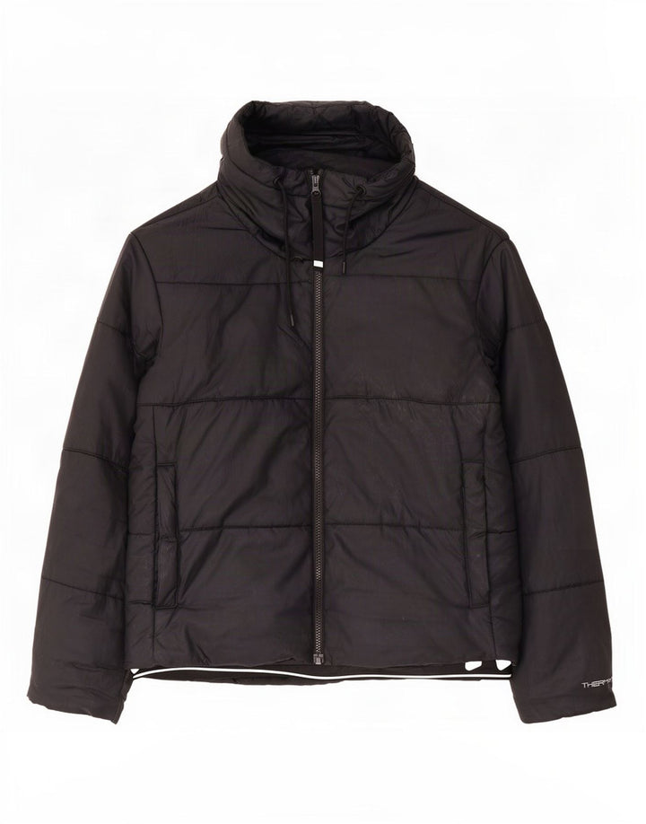 Giacca imbottita oversize con cappuccio Nike Therma-Fit da donna UK 14 media nera