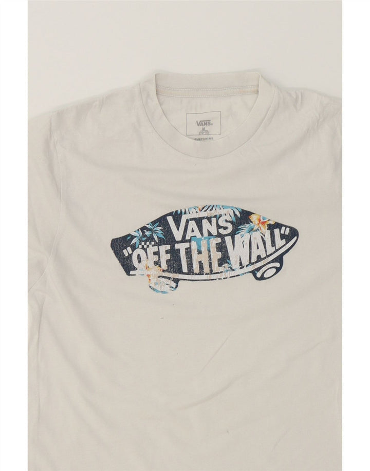 VANS Boys Graphic T-Shirt Top 10-11 Years Medium White Vintage Vans and Second-Hand Vans from Messina Hembry 