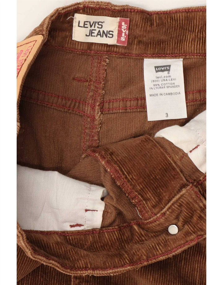 Mini gonna in velluto a coste da donna Levi's US 3 Small W30 in cotone marrone