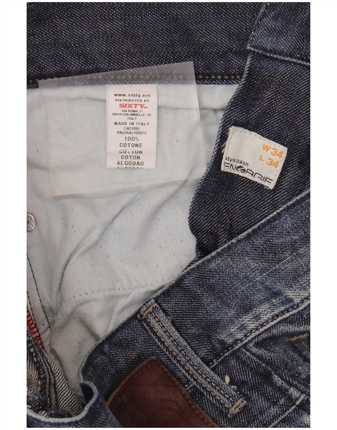 Jeans dritti da uomo ENERGIE W34 L34 cotone blu