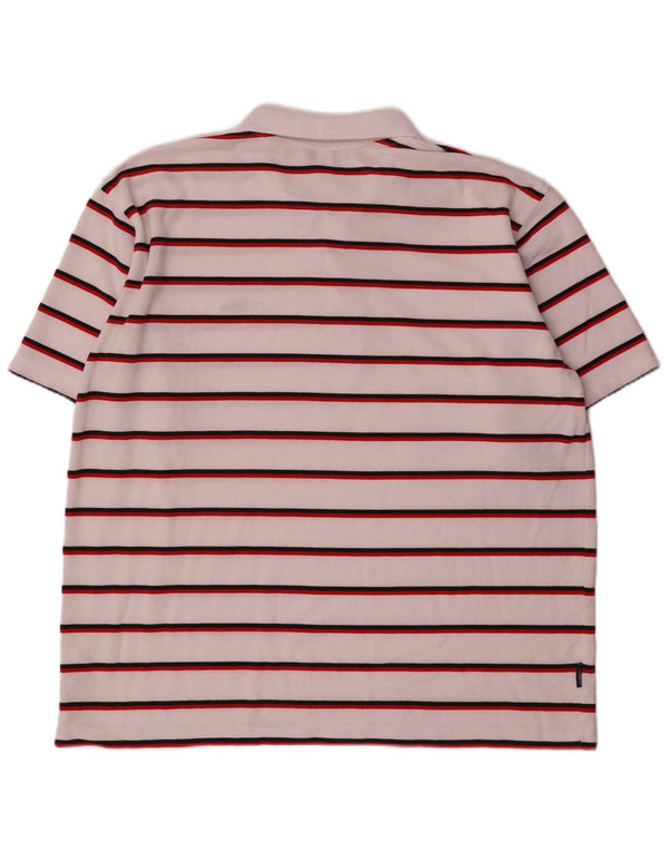 Polo da uomo Umbro 2XL poliestere a righe bianche