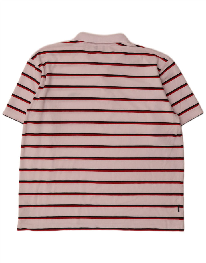 Polo da uomo Umbro 2XL poliestere a righe bianche