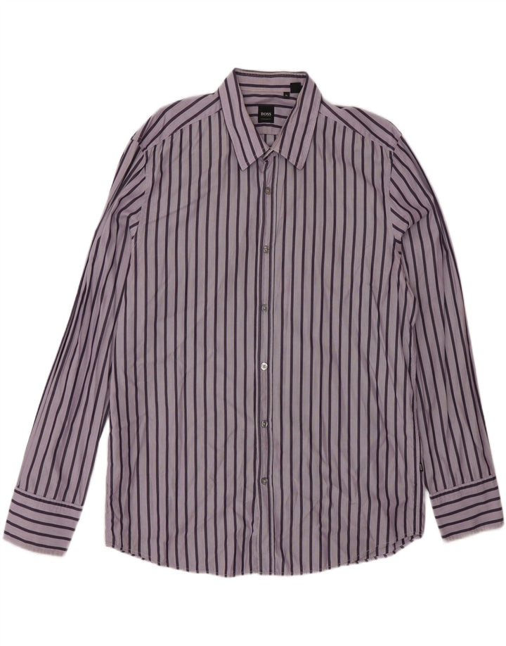 Camicia Hugo Boss da uomo vestibilità regolare XL a righe viola