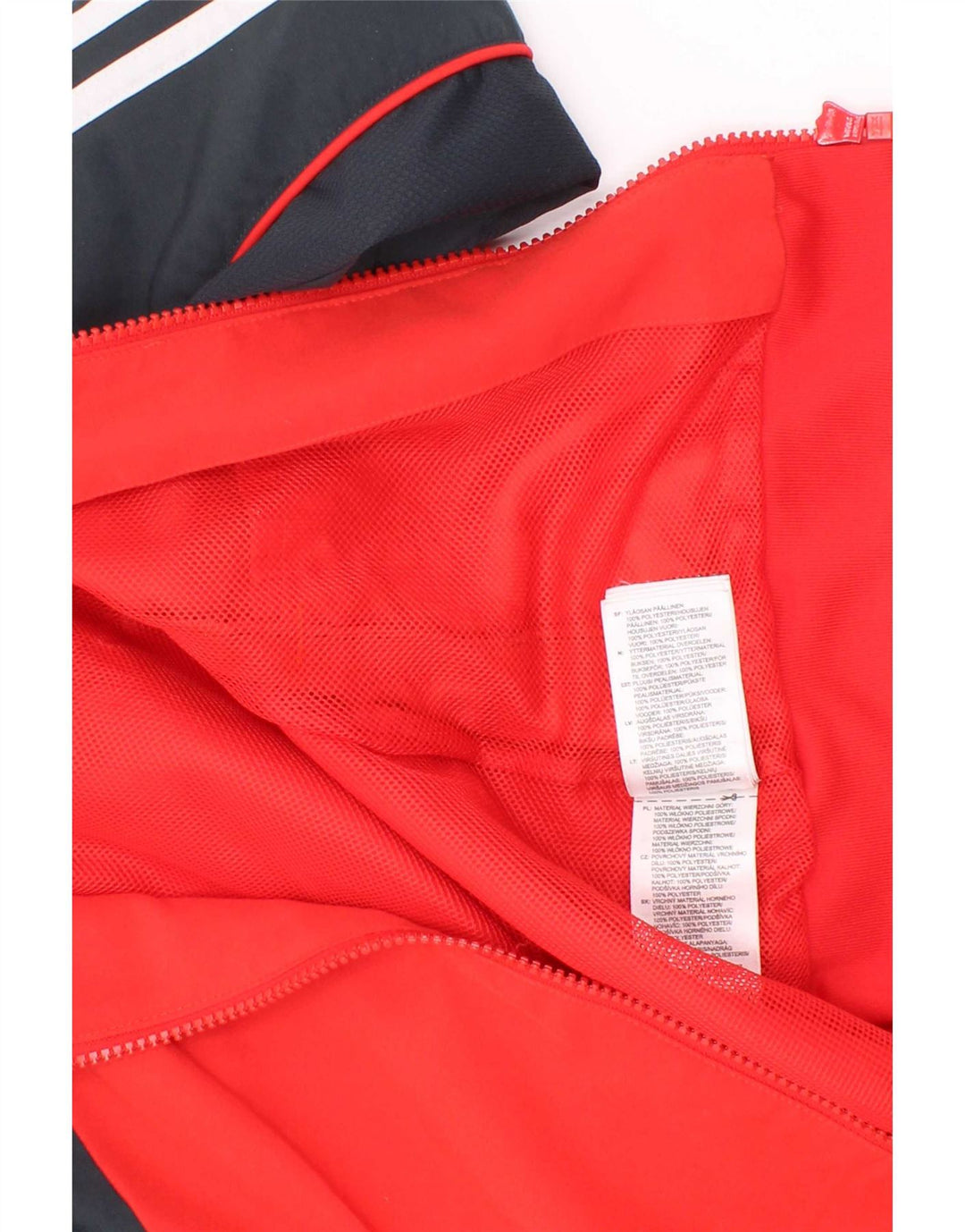 Giacca da tuta da ragazzo Adidas 3-4 anni in poliestere color block rosso