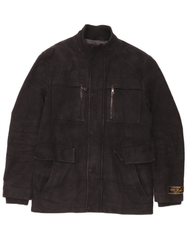 Cappotto giacca a vento da uomo Marks & Spencer UK 36 piccolo cotone nero