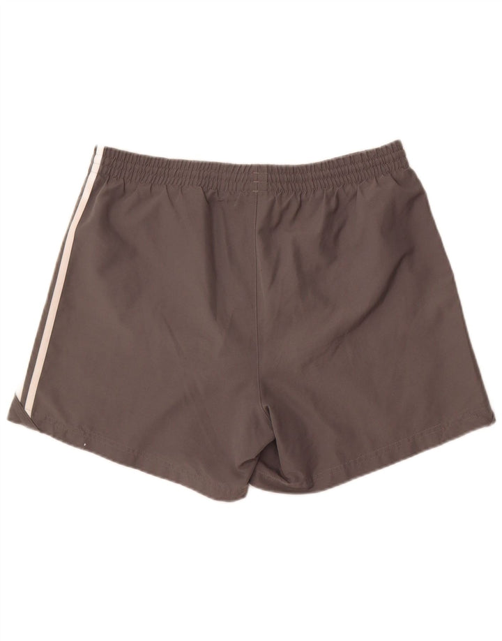 Pantaloncini sportivi Adidas da uomo in poliestere grigio medio