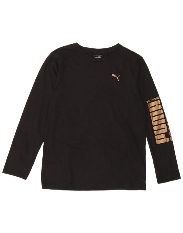 Top grafico PUMA per ragazze manica lunga 15-16 anni XL cotone nero