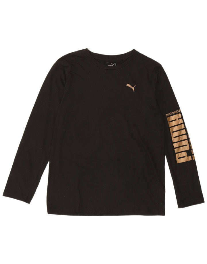 Top grafico PUMA per ragazze manica lunga 15-16 anni XL cotone nero