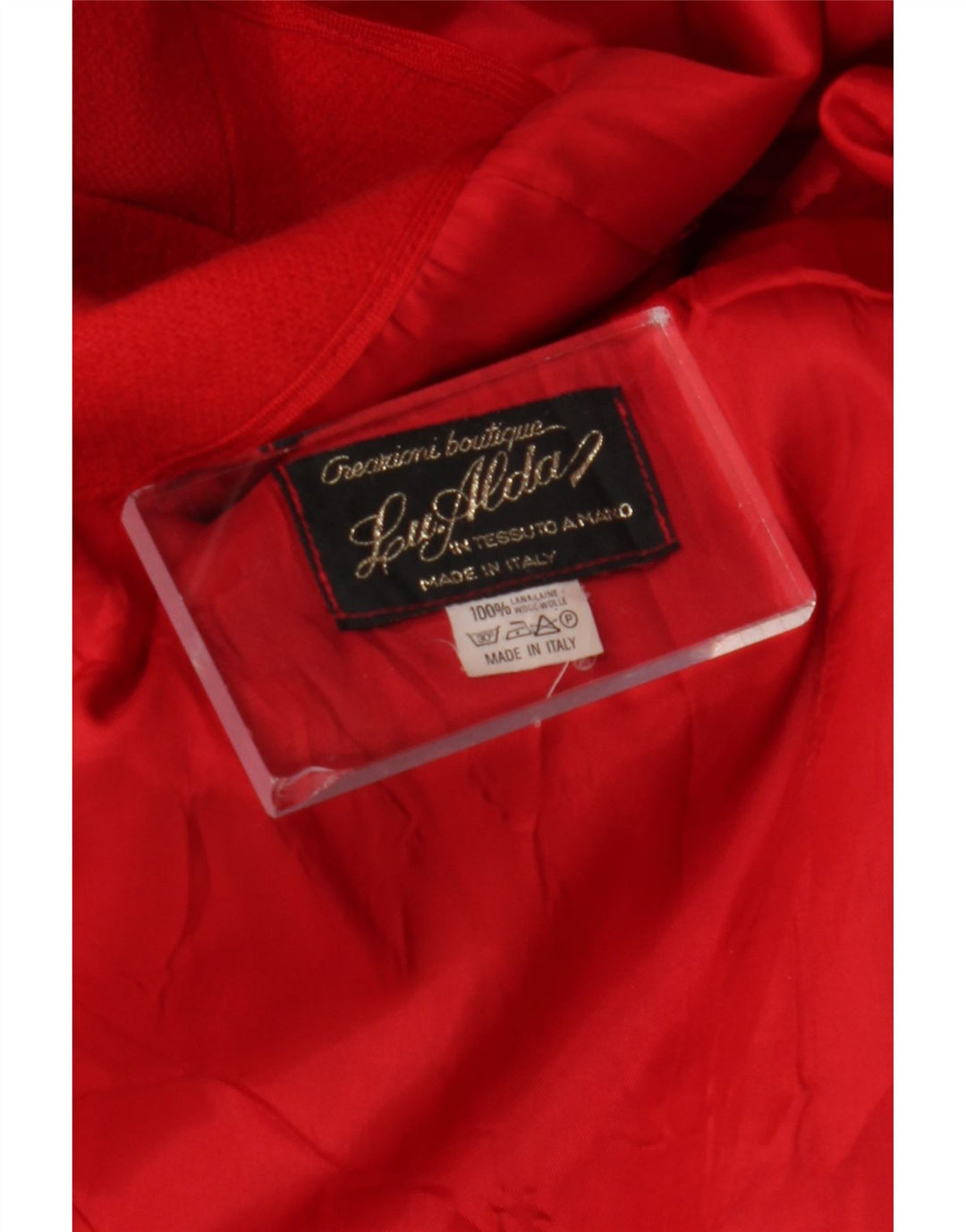 Soprabito vintage da donna UK 14 grande lana rossa