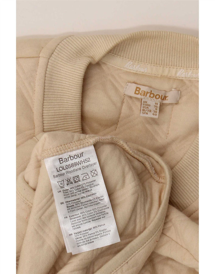 Giacca trapuntata oversize da donna Barbour UK 10 piccola in cotone beige