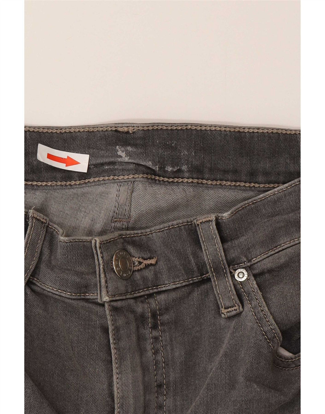 Jeans slim invecchiati da donna Topshop W30 L26 cotone grigio
