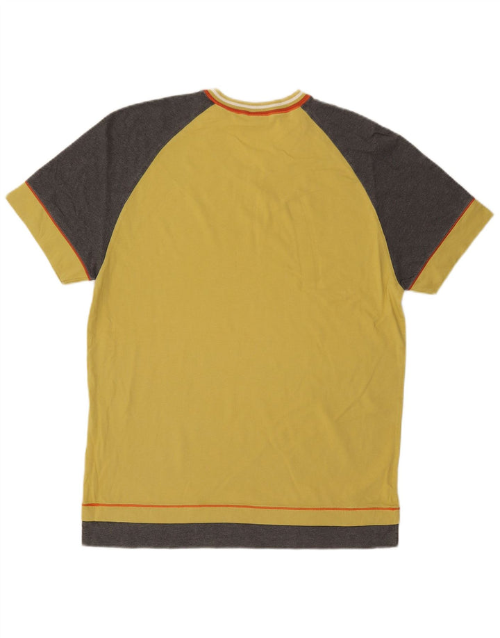 T-shirt grafica da uomo Fila Top in cotone color block giallo medio