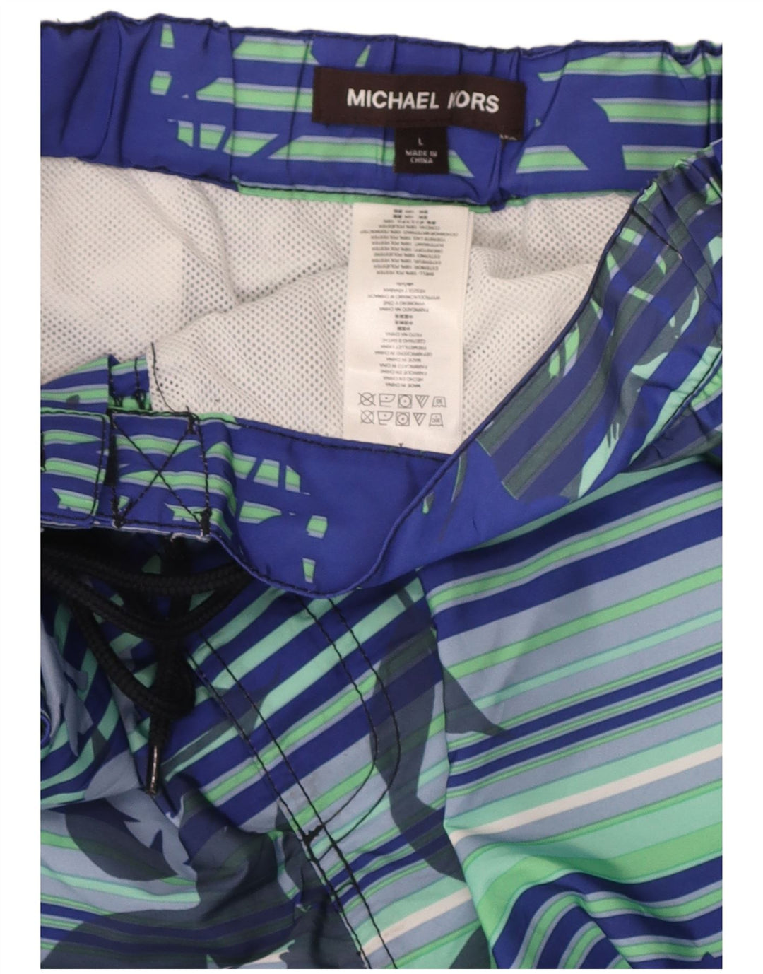 Pantaloncini da bagno da uomo Michael Kors grandi in poliestere floreale blu
