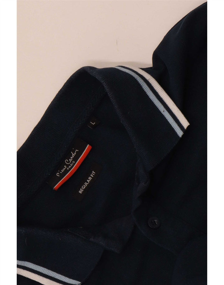 Polo da uomo dalla vestibilità regolare Pierre Cardin, grande, a righe blu navy