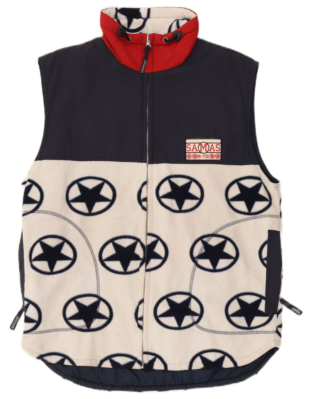 Gilet in pile da uomo Samas UK 38 medio bianco geometrico