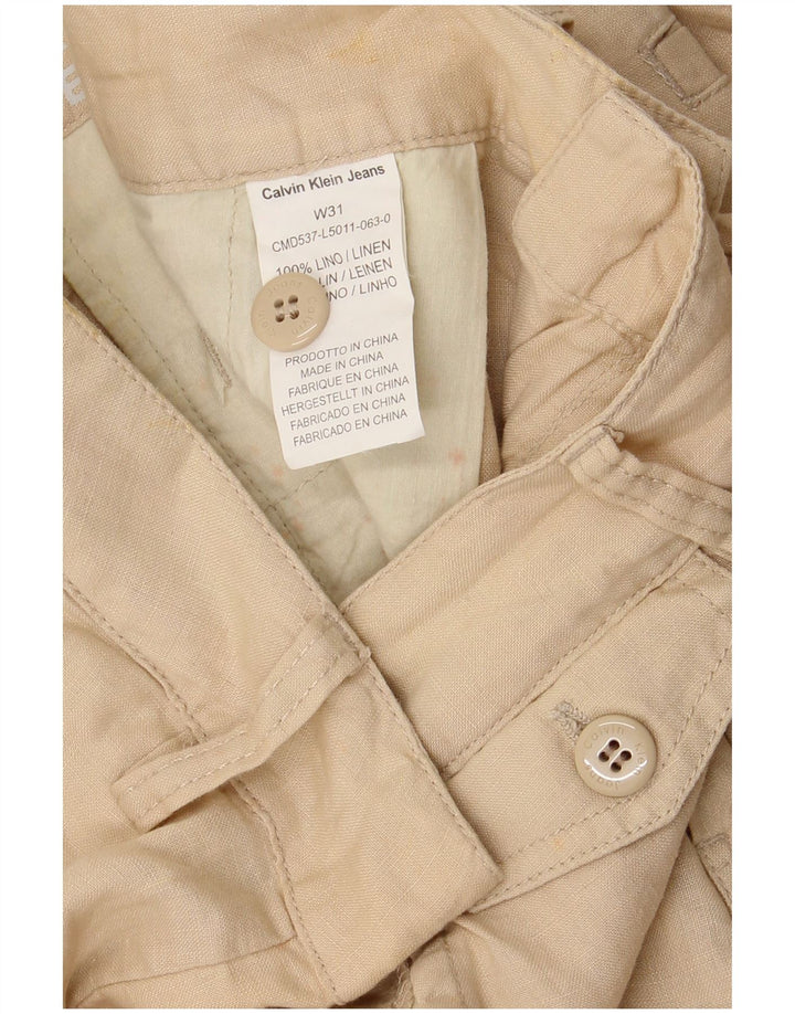 CALVIN KLEIN Pantaloncini chino da uomo W31 Lino beige medio