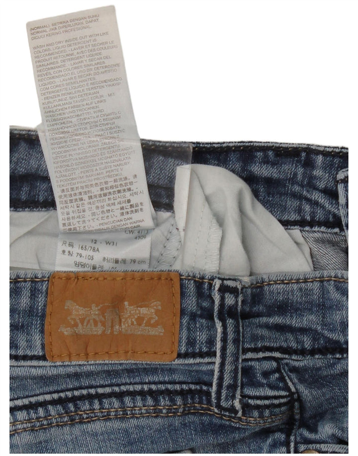 LEVI'S Jeans Capri da donna US 12 Large W31 L18 Blu Cotone