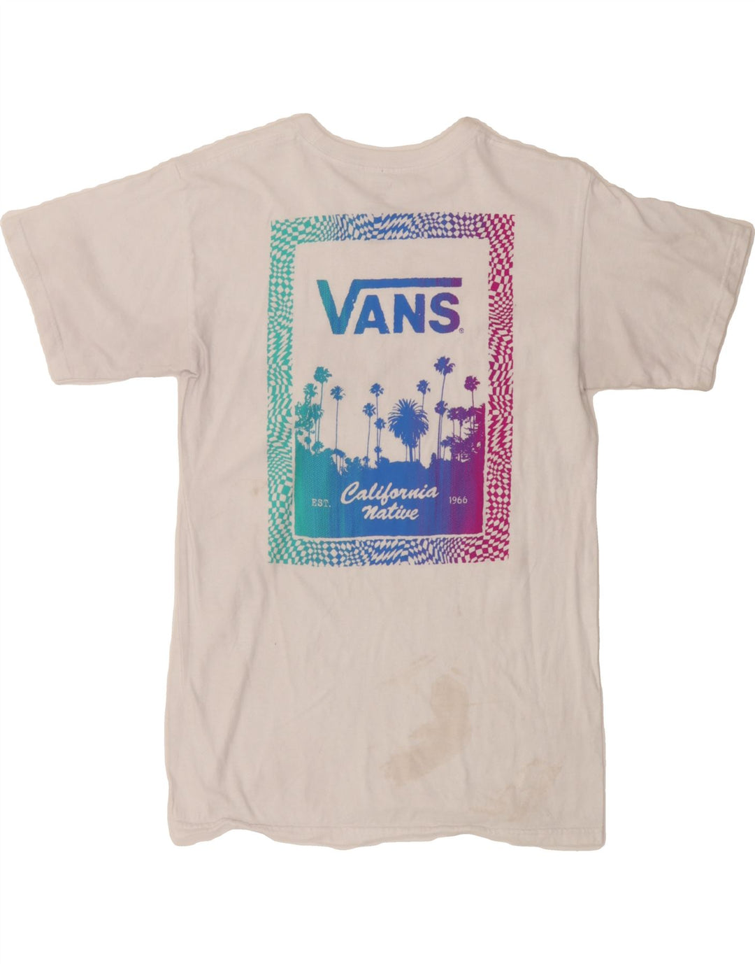 VANS Mens Graphic T-Shirt Top Small White Cotton Vintage Vans and Second-Hand Vans from Messina Hembry 