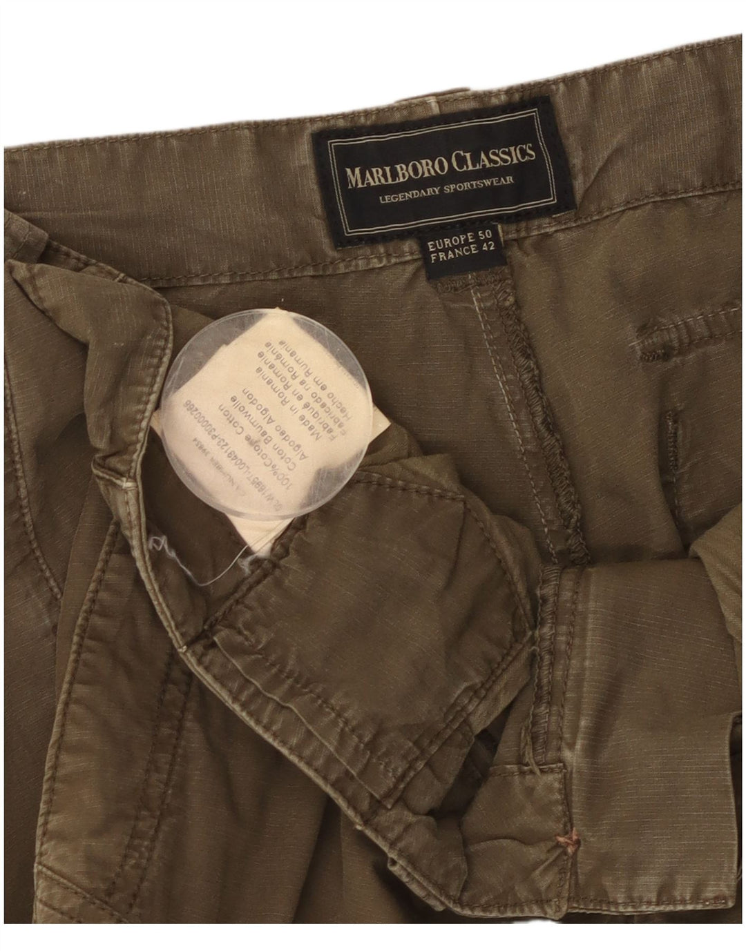Pantaloni chino dritti da uomo Marlboro Classics EU 50 Large W34 L34 Khaki
