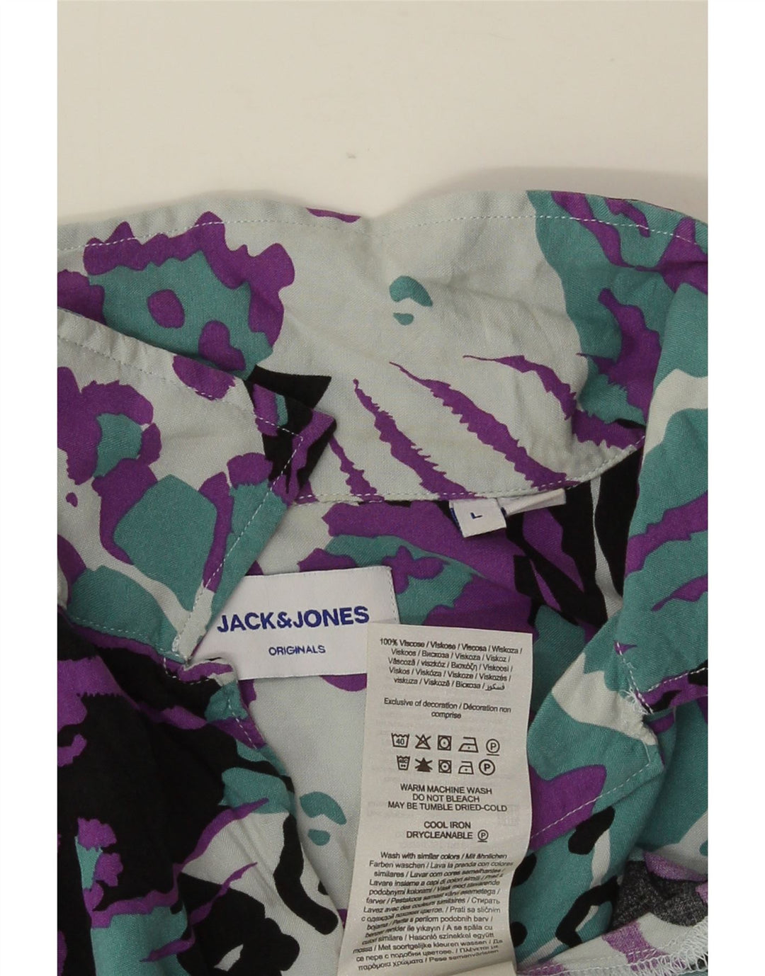 JACK & JONES Camicia a maniche corte da uomo Grande stampa animalier multicolore