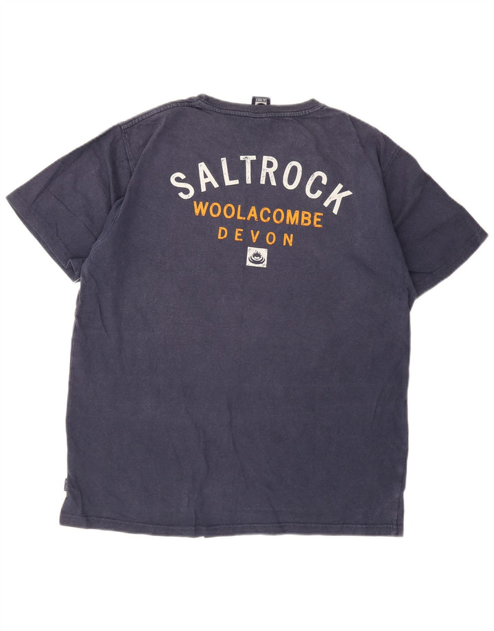 T-shirt grafica da uomo Saltrock Top in cotone blu navy medio
