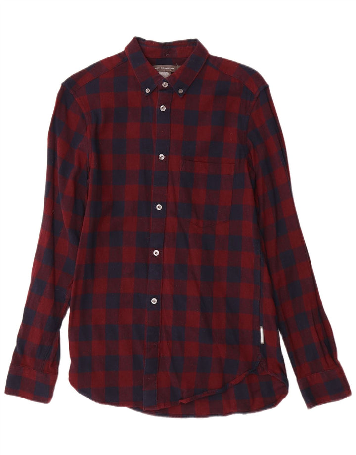 Camicia da uomo in flanella French Connection piccola in cotone a quadretti rossi