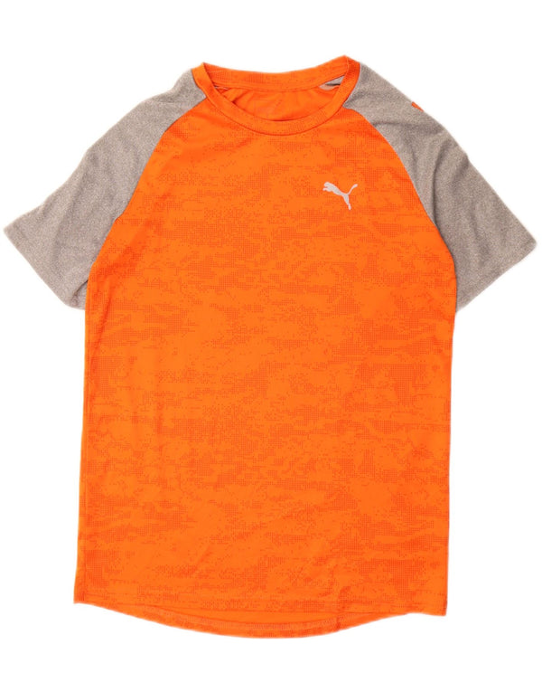 T-shirt da uomo Puma Top Small arancione maculato in poliestere