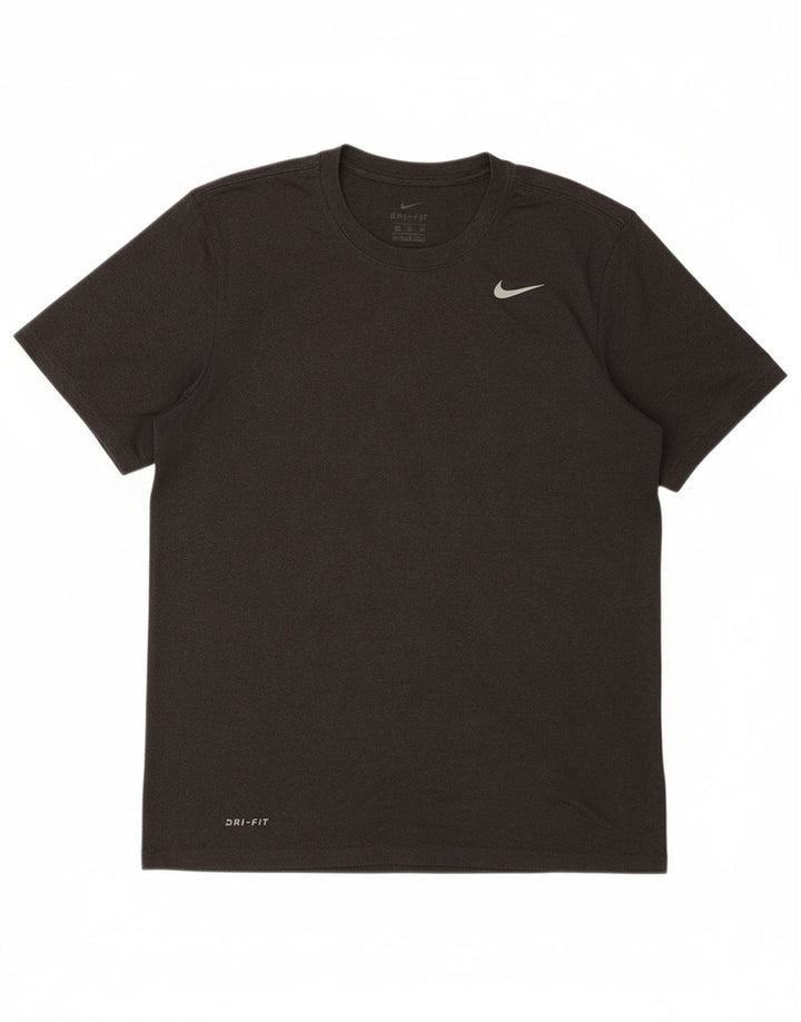 NIKE Mens Dri Fit T-Shirt Top Medium Black Polyester