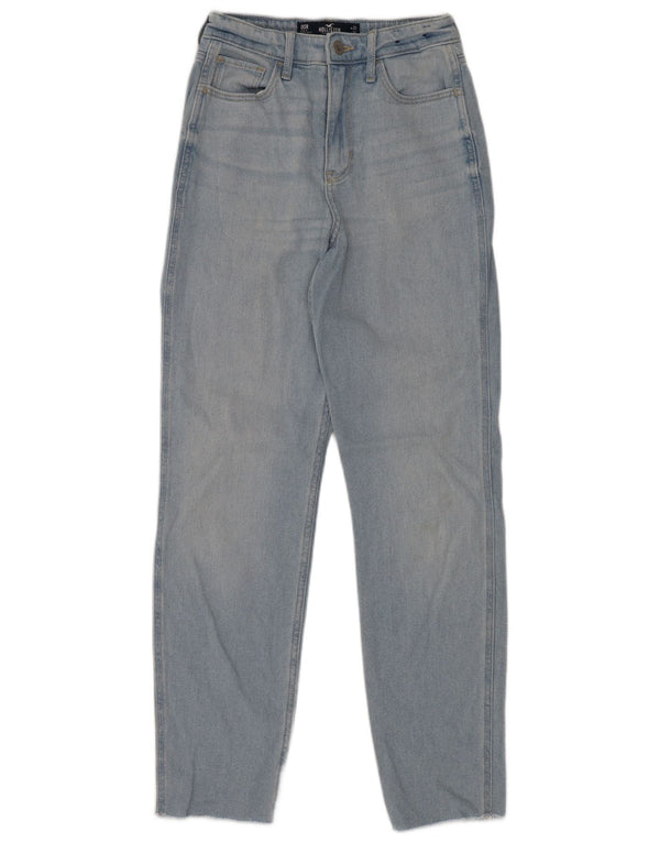 Jeans Hollister da donna a vita alta Mom US 00 W23 L27 cotone blu