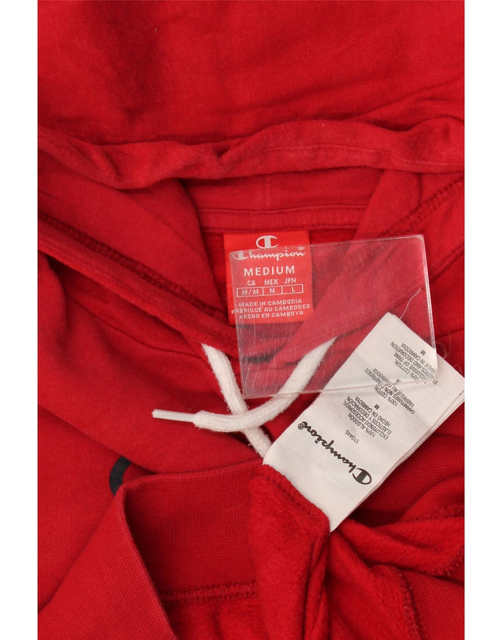 Maglione con cappuccio grafico da uomo Champion in cotone rosso medio