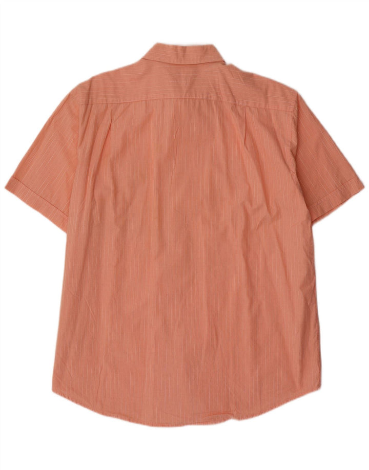 Camicia a maniche corte da uomo IZOD in cotone a righe larghe arancioni