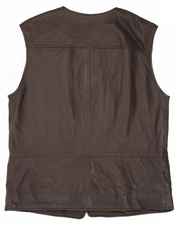 Gilet in pelle da uomo vintage UK 42 XL nero
