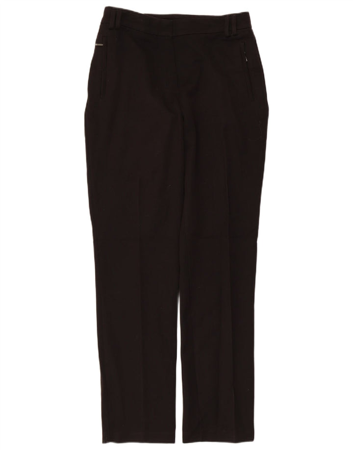 Pantaloni chino regolari da donna Marks & Spencer UK 8 piccoli W28 L29 neri