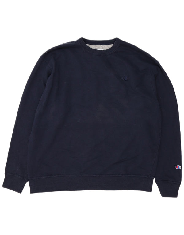 CHAMPION Felpa da uomo Maglione XL Blu navy in cotone