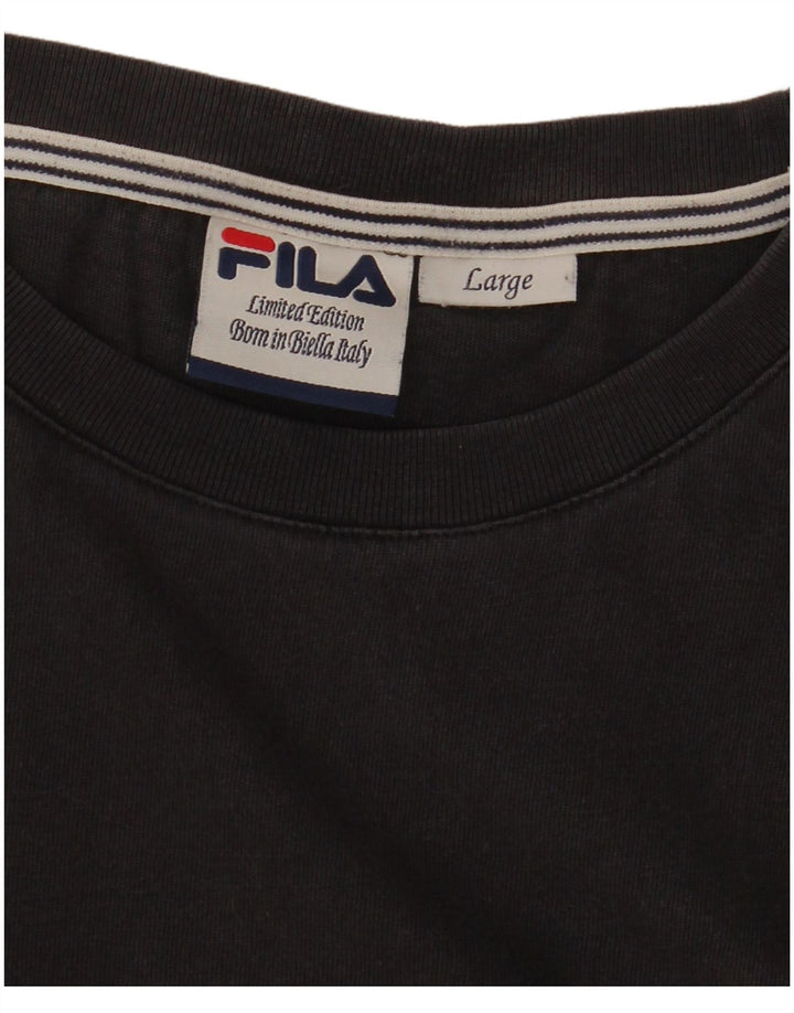 T-shirt grafica da uomo Fila in edizione limitata, grande, nera
