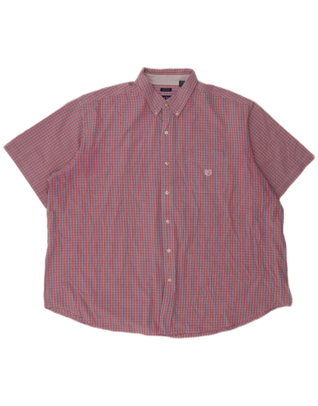 Chaps Camicia a maniche corte da uomo Easy Care 4XL Cotone a quadri rosso