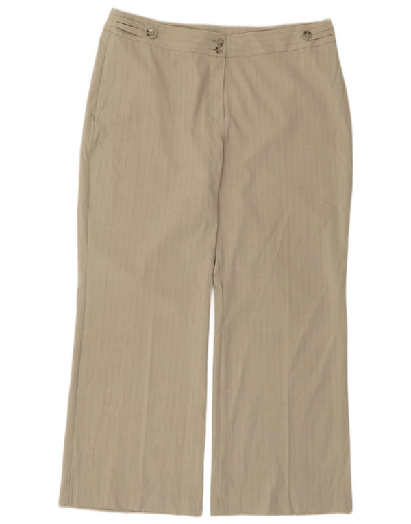 Pantaloni casual da donna Marks & Spencer UK 16 Large W34 L28 Gessato beige