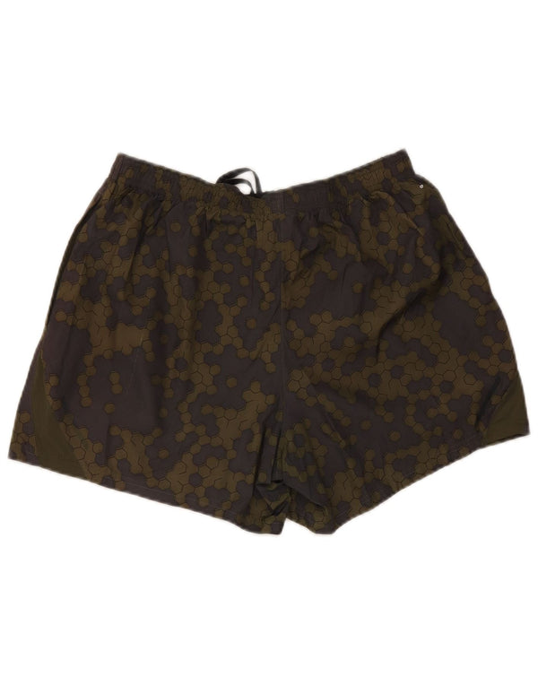 Pantaloncini da bagno da uomo New Balance, poliestere geometrico kaki medio