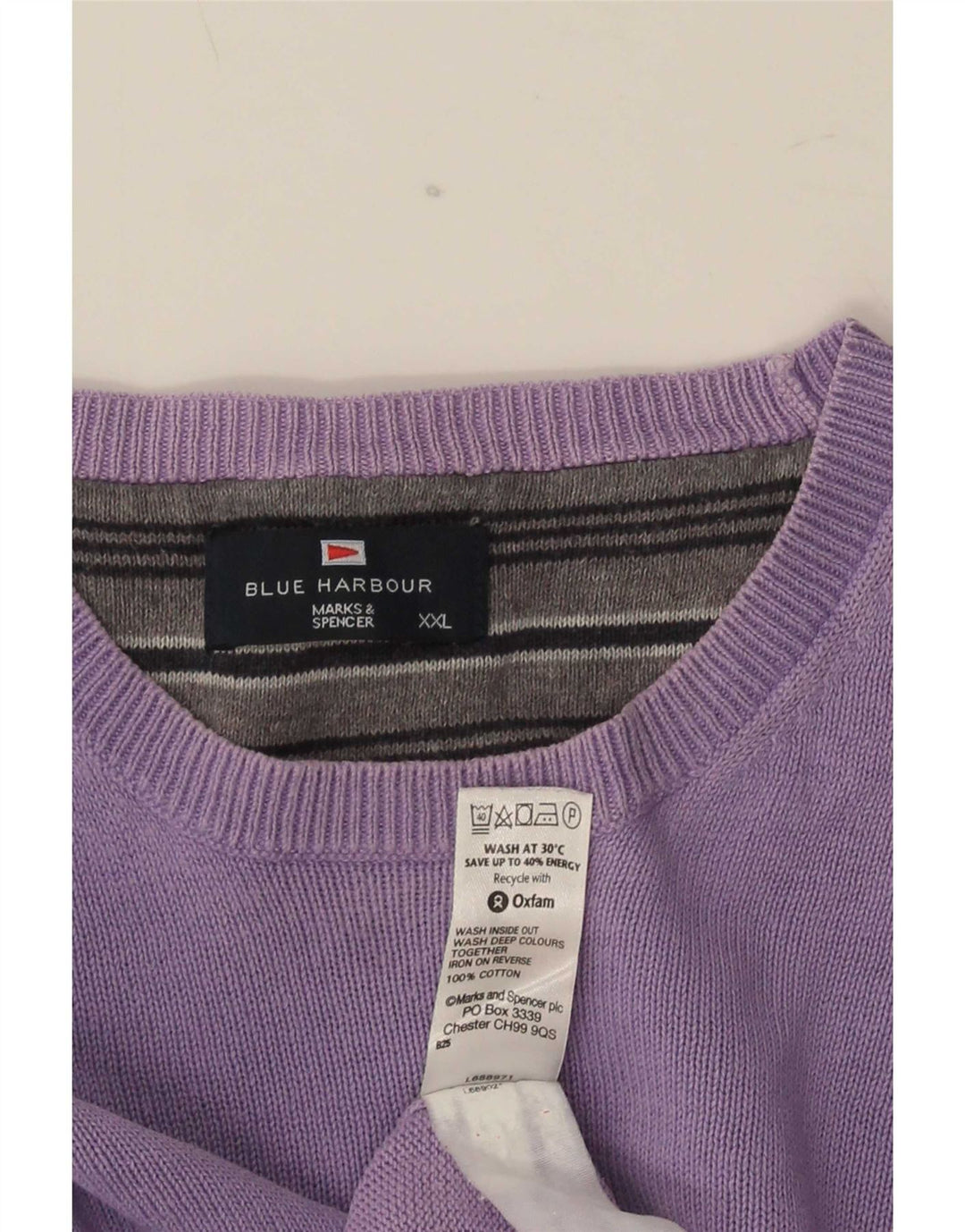 Maglione maglione girocollo da uomo Marks & Spencer blu Harbour 2XL viola