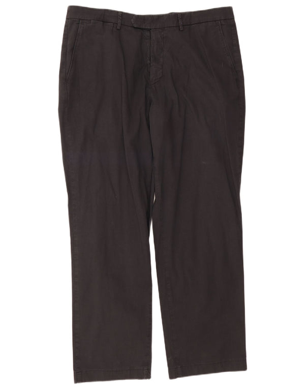 Pantaloni da Abito Dritti Trussardi Uomo IT 58 4XL W42 L30 Cotone Nero